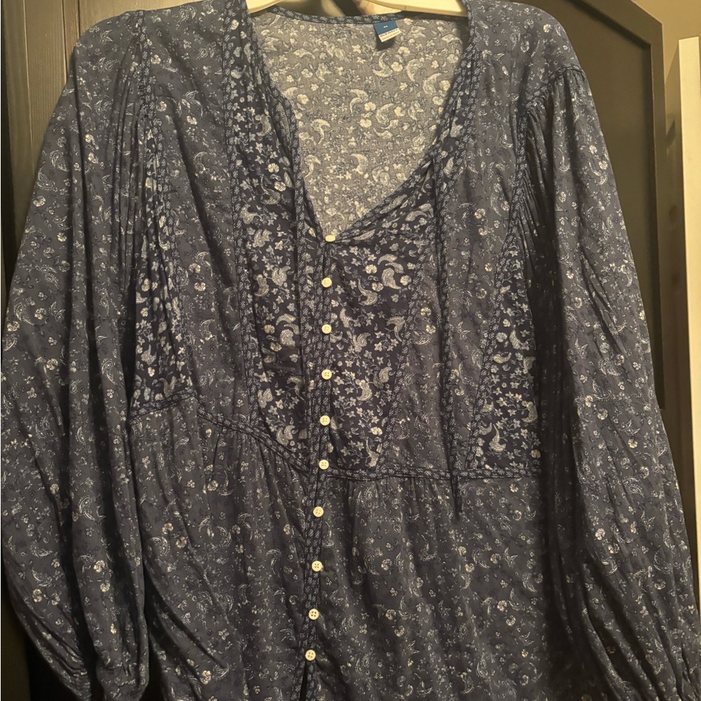 Blue Floral Women's Top